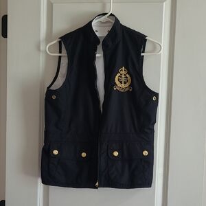 Lauren Ralph Lauren Reversible Vest with Gold Embroidered Crest